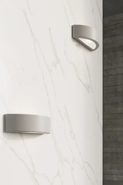 Up Down Wandleuchte Grau 40 cm halbrund E27 Keramik