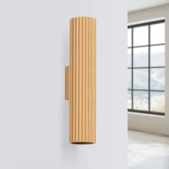 Up Down Wandstrahler H: 30 cm in Gold GU10 2-flammig Modern