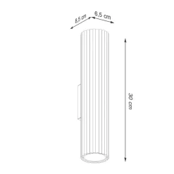 Up Down Wandstrahler H: 30 cm in Gold GU10 2-flammig Modern
