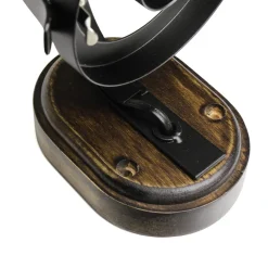 Urige Wandlampe Holz Glas E27 Landhaus Stil