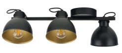 Verstellbare Deckenlampe Schwarz Gold E27 L:54 cm