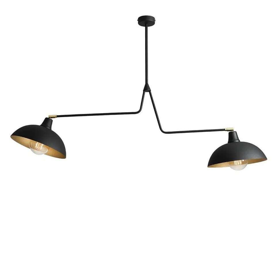 Verstellbare Deckenlampe 2-flammig Schwarz L:113 cm E27