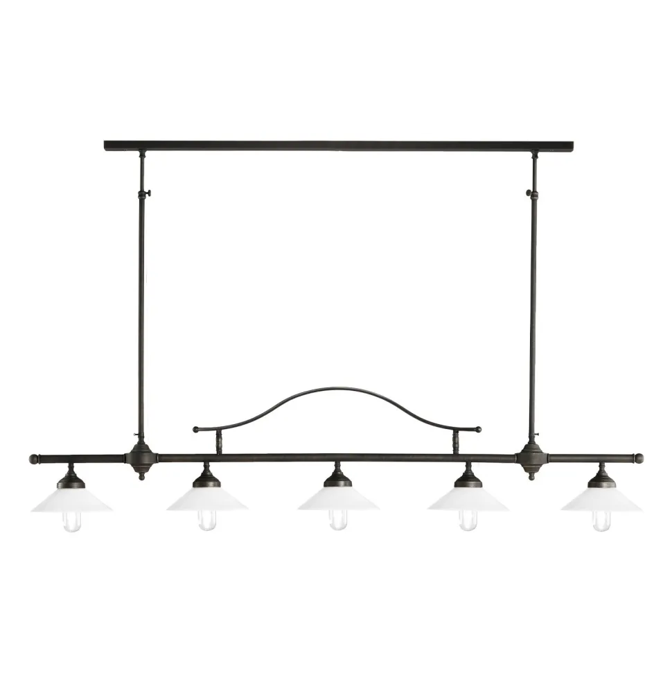 Verstellbare Deckenleuchte Messing Glas E27 B: 140 cm groß