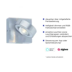 Verstellbare LED Wandspot in Stahl RGB dimmbar T:16 cm