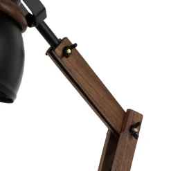 Verstellbare Schreibtischlampe Retro Metall Holz E14