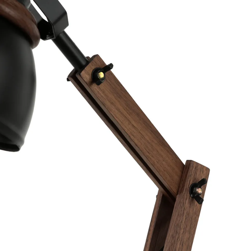 Verstellbare Schreibtischlampe Retro Metall Holz E14