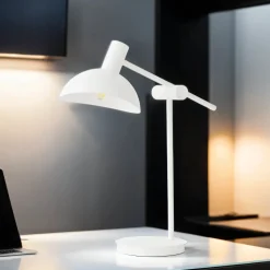 Verstellbare Schreibtischleuchte Weiß Metall 45 cm E14