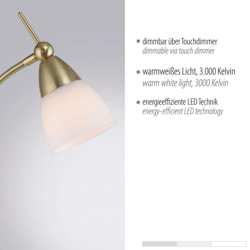 Verstellbare Stehleuchte in Messing Dimmer Glas 163 cm