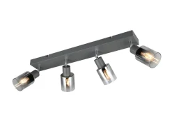 Verstellbarer Deckenspot Rauchglas Metall E14 58,5 cm