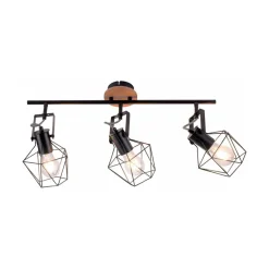 Verstellbarer Deckenspot Holz Metall 83 cm E27 Vintage