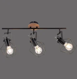 Verstellbarer Deckenspot Holz Metall 83 cm E27 Vintage