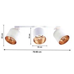 Verstellbarer Deckenspot 3-flammig Stoff blendarm E27