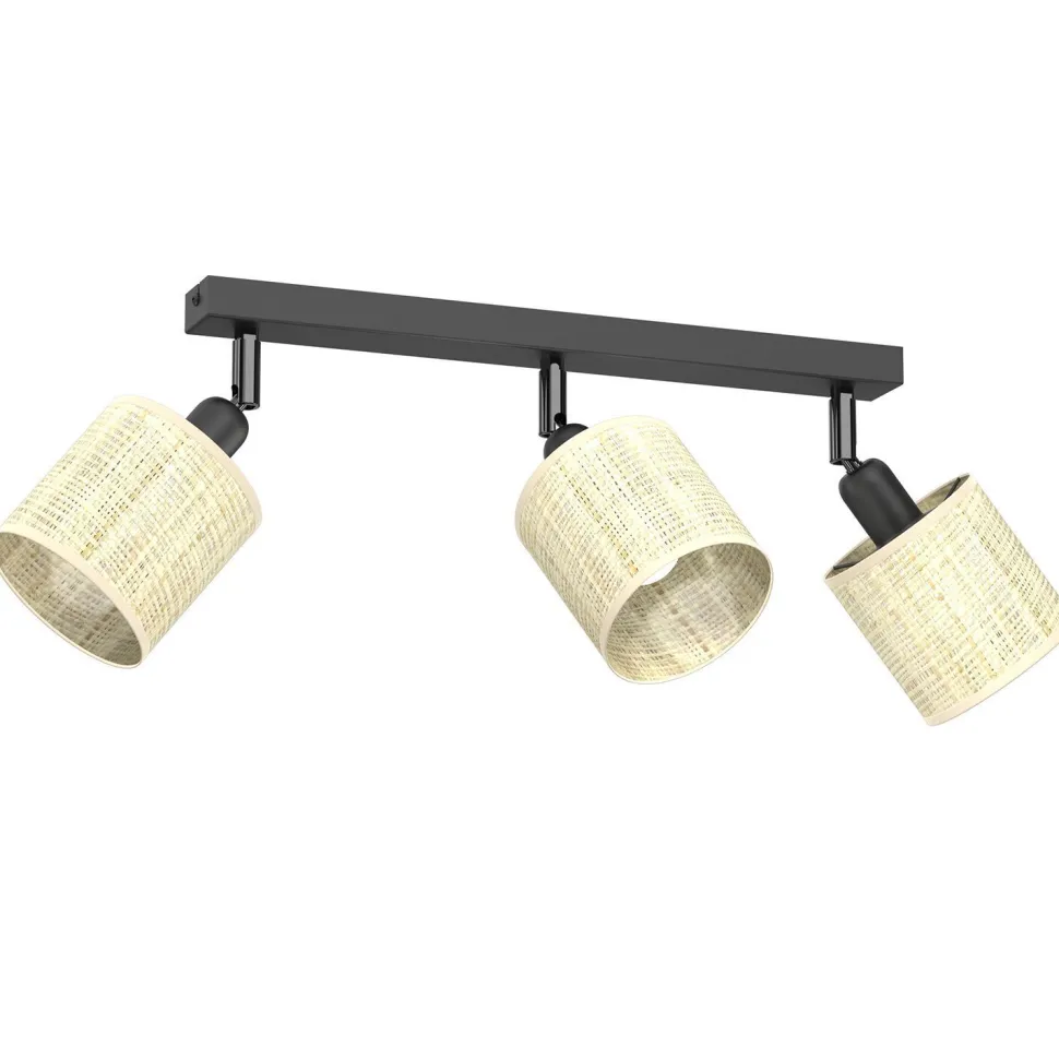 Verstellbarer Deckenstrahler Rattan Metall L:45 cm E14