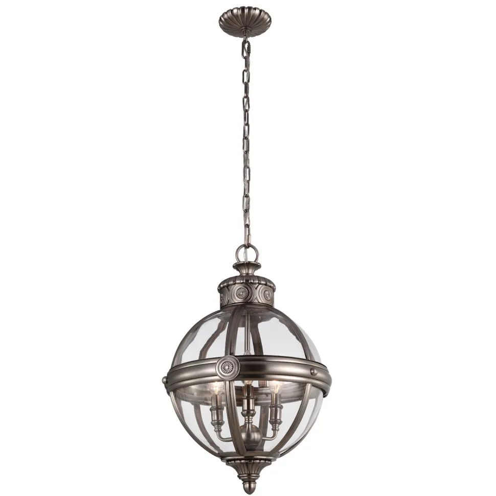 Vintage Hängelampe Glas Metall rund viktorianisch