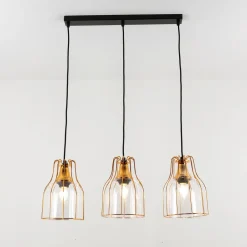 Vintage Hängeleuchte ARIA Kupfer 3-flmg max. T:1m
