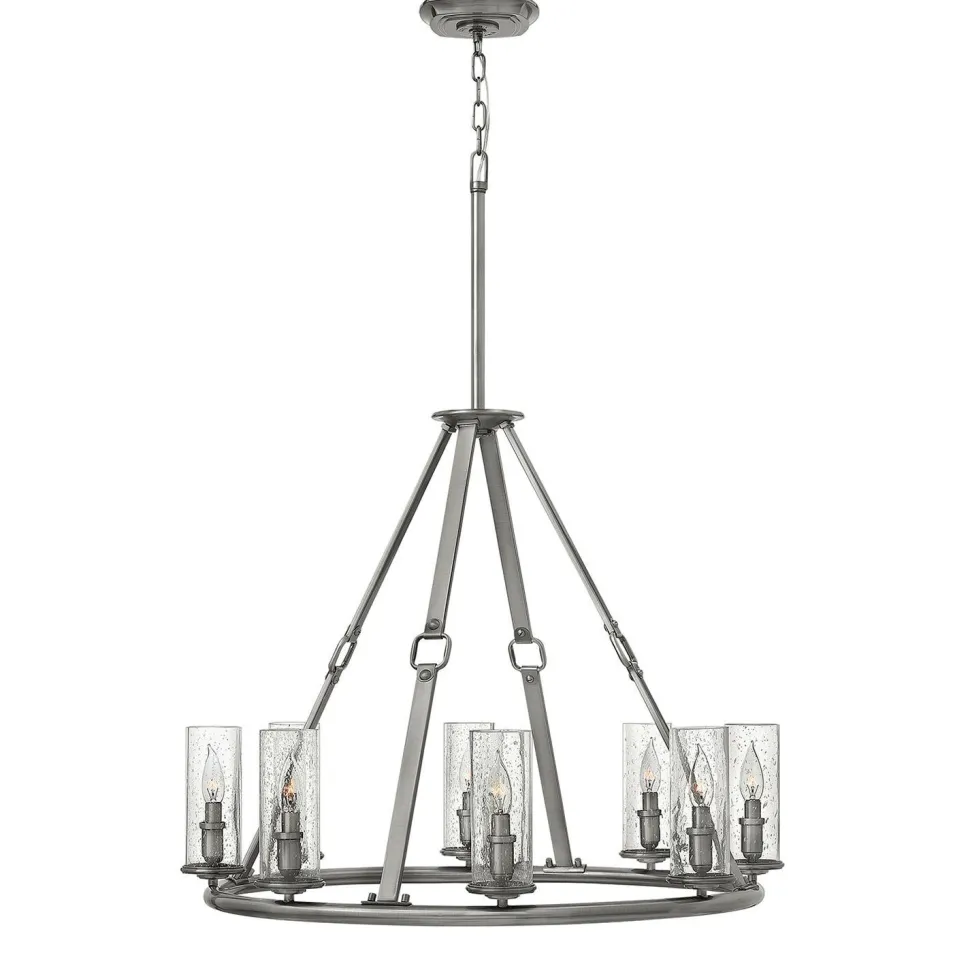 Vintage Kronleuchter mit Glas Schirm rund verstellbar