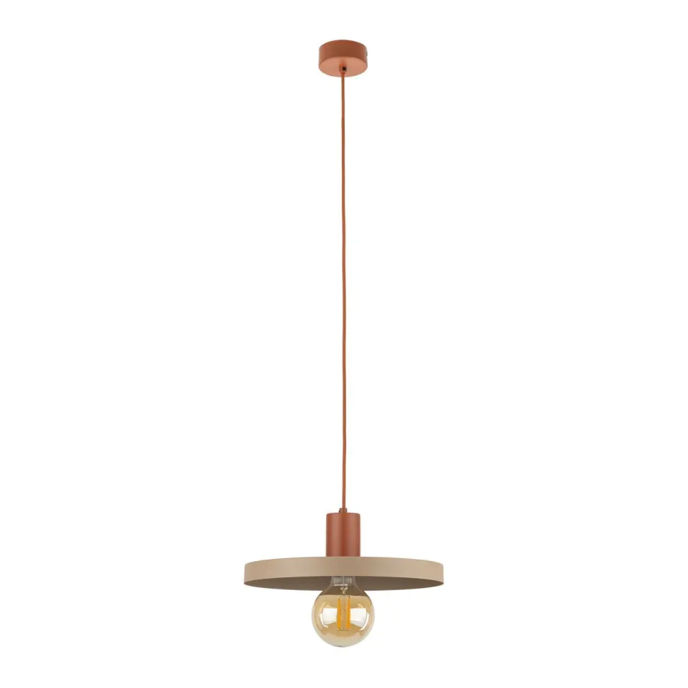 Vintage Pendelleuchte E27 Ø30 cm in Ziegelrot Sandgrau