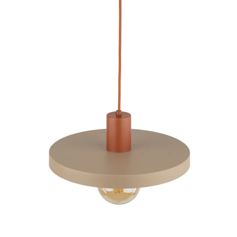 Vintage Pendelleuchte E27 Ø30 cm in Ziegelrot Sandgrau