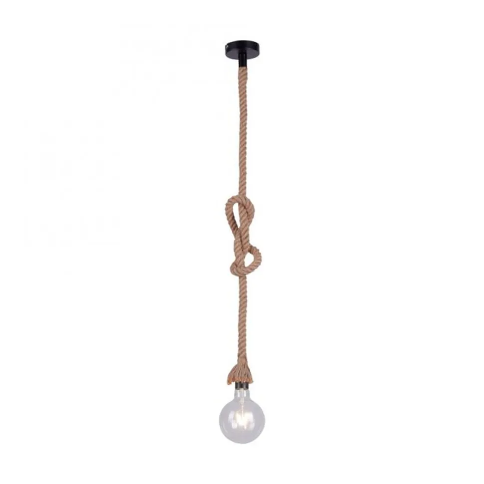 Vintage Pendelleuchte E27 bis 15 W Ø10 cm rund Tau Seil