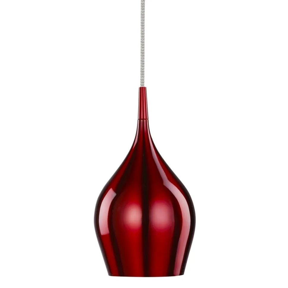 Vintage Pendelleuchte E14 in Rot