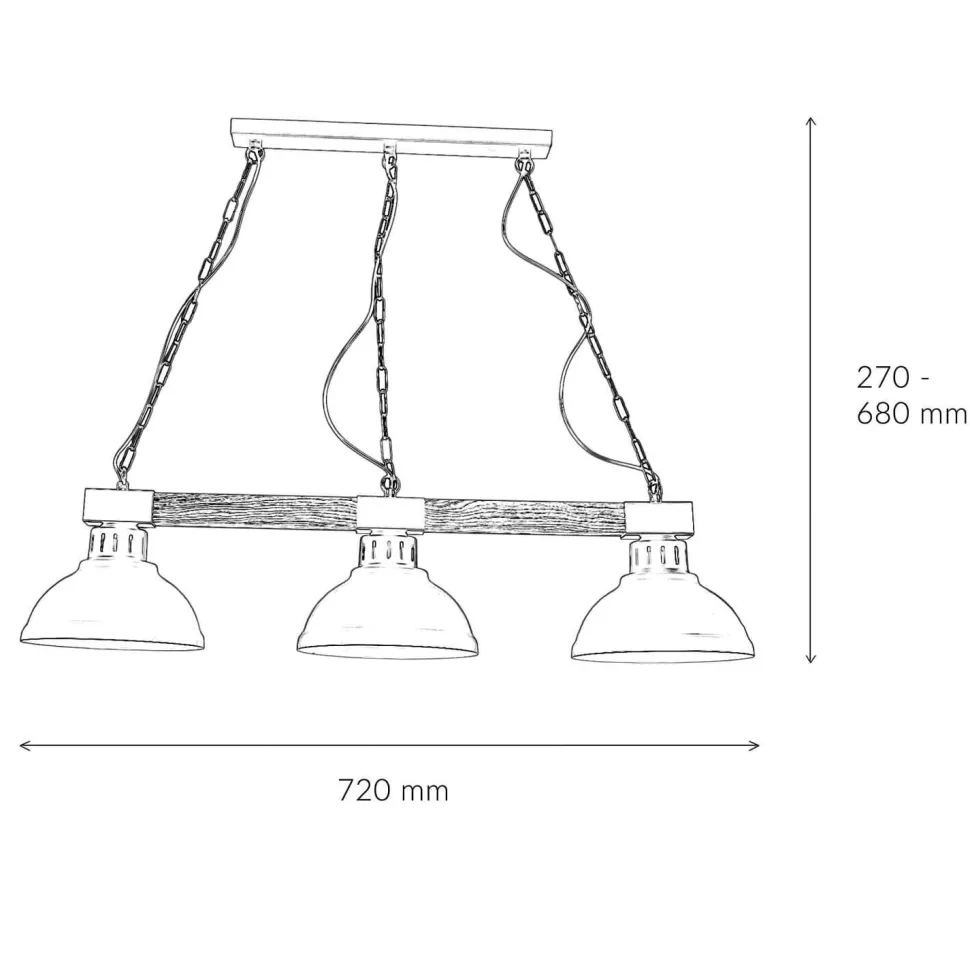 Vintage Pendelleuchte 3-flmg E27 Shabby Weiß HAKON