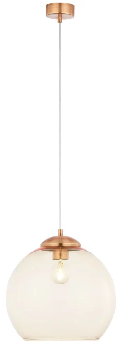 Vintage Pendelleuchte Metall Glas E27 Ø29cm Kugel