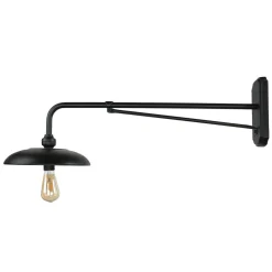 Vintage Wandlampe innen groß T:73cm Schwarz Aluminium