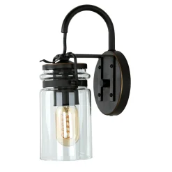 Vintage Wandleuchte Industrie Design Glas Schirm