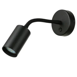 Wand Leselampe mit Schalter Schwarz verstellbar vielseitig