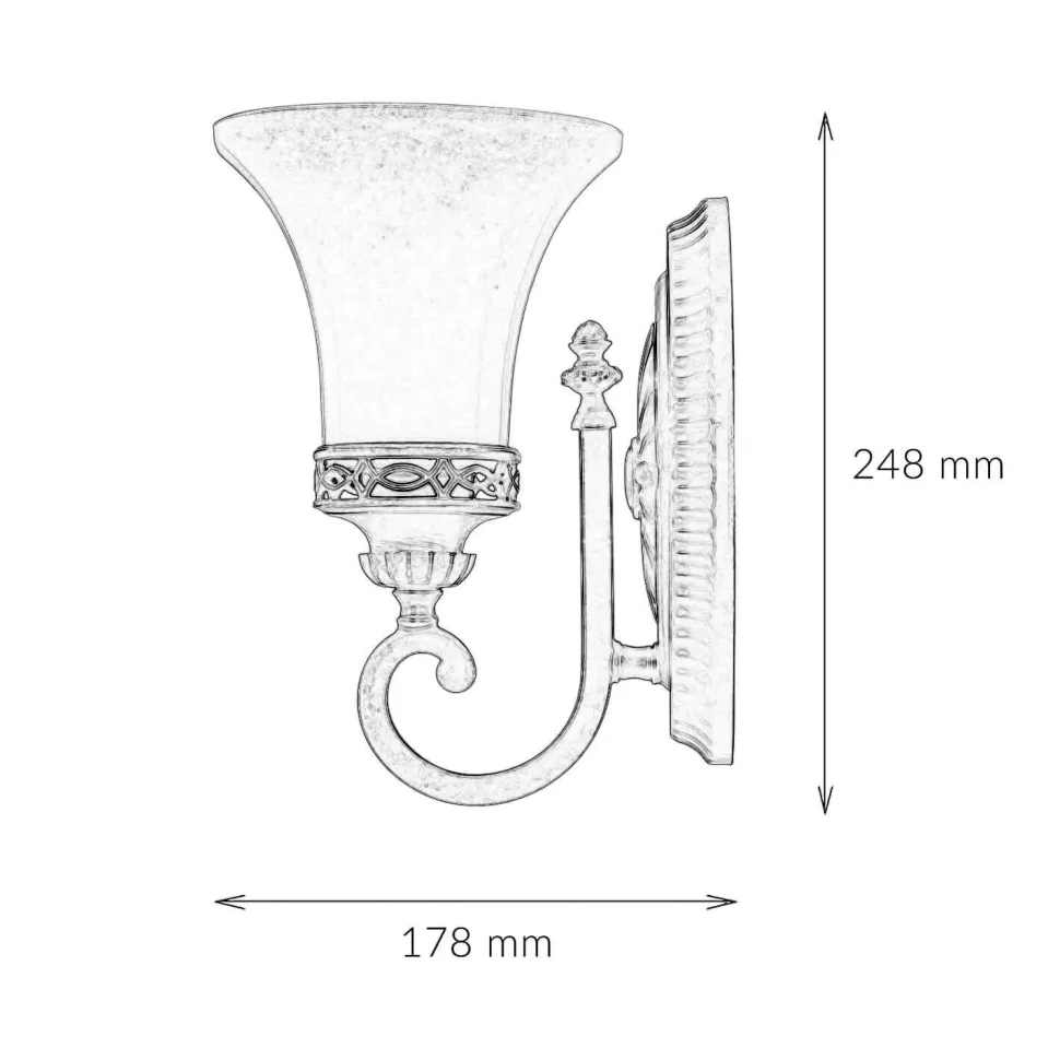 Wandlampe ANABELL 1 in Braun B:16cm Landhaus Lampe