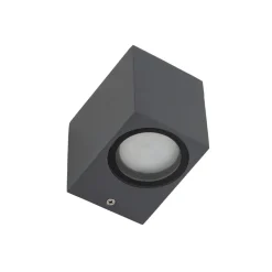 Wandlampe außen Downlight Grau Metall IP44 GU10 H:8 cm