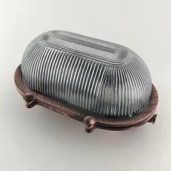 Wandlampe außen Echt-Messing Glas 26 cm breit IP64 E27