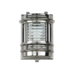 Wandlampe Außen Glas Messing in Nickel Maritim IP64