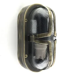 Wandlampe außen Messing Glas 23 cm breit IP64 E27 Maritim