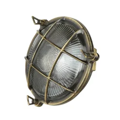 Wandlampe außen Messing Maritim IP64 E27 SERIFOS