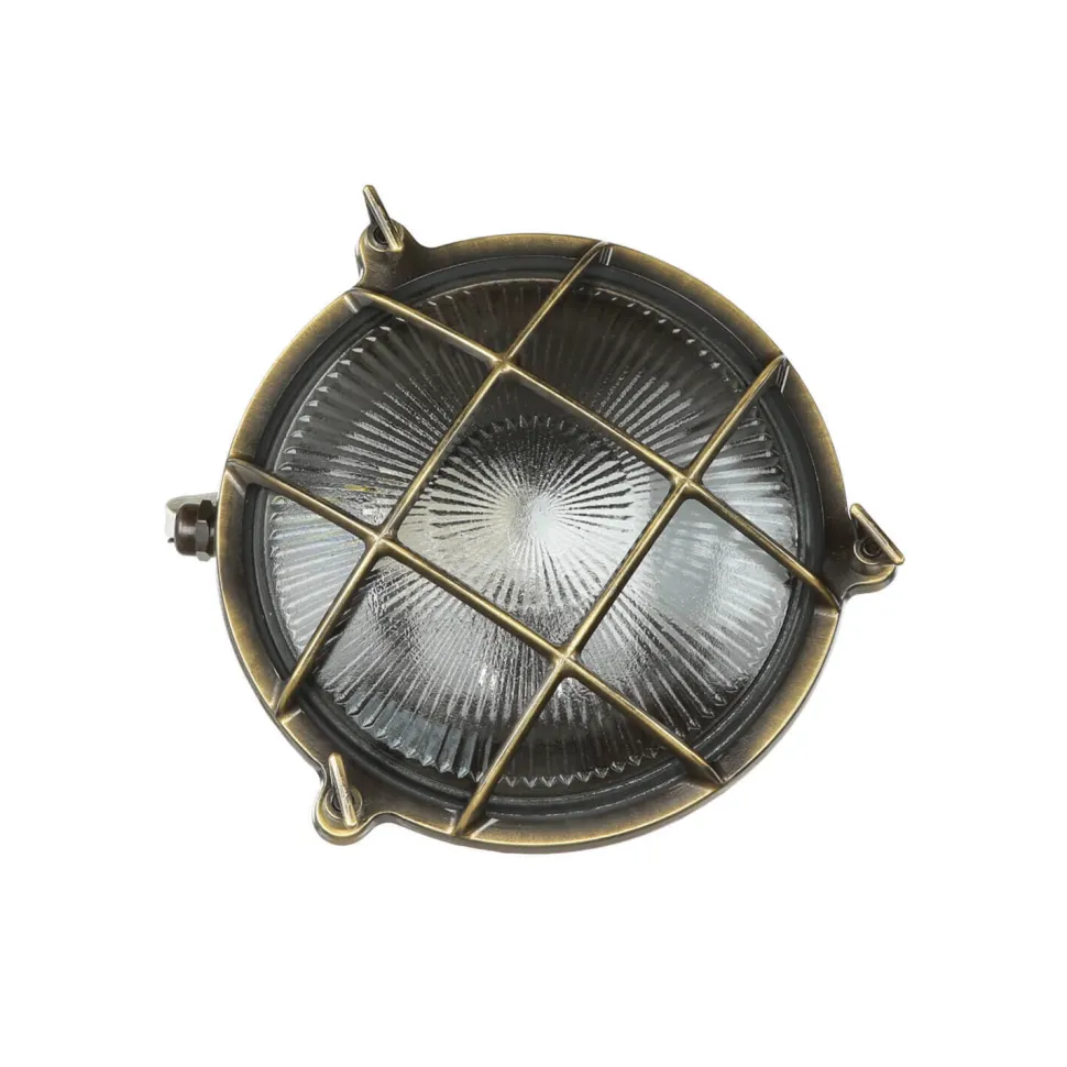 Wandlampe außen Messing Maritim IP64 E27 SERIFOS