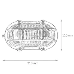 Wandlampe Außen Nickel Echt-Messing Haus Terrasse