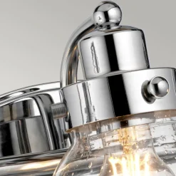 Wandlampe Bad Chrom aus Metall Glas B: 63,4 cm IP44 E27