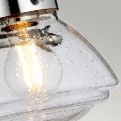 Wandlampe Bad Chrom aus Metall Glas B: 63,4 cm IP44 E27