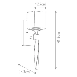 Wandlampe Bad Chrom Weiß H: 41,3 cm IP44 Metall Glas