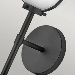 Wandlampe Bad H: 40,3 cm IP44 Schwarz Weiß Metall Glas