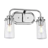 Wandlampe Badezimmer B: 37,4 cm IP44 E27 in Chrom
