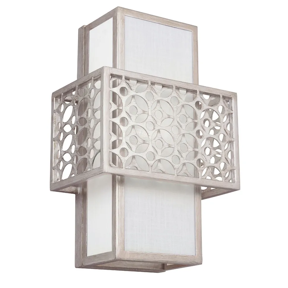 Wandlampe BIRO Silber Weiß eckig Design Lampe Flur