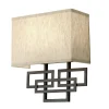 Wandlampe CHINO Creme Bronze eckig Design Lampe