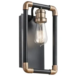 Wandlampe DREVO Schwarz Messing Vintage Lampe