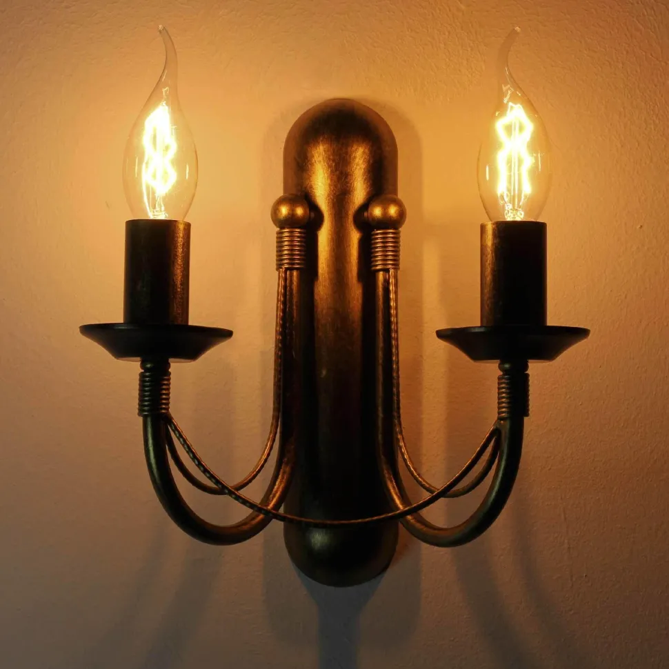 Wandlampe E14 Metall Rustikal 2-flammig ARES