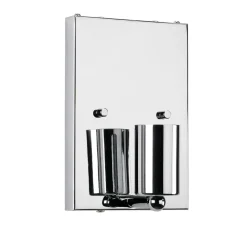 Wandlampe eckig Stoff Up Down E27 Creme Chrom