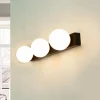 Wandlampe 3-flammig G9 Schwarz Weiß Glas Kugelschirme
