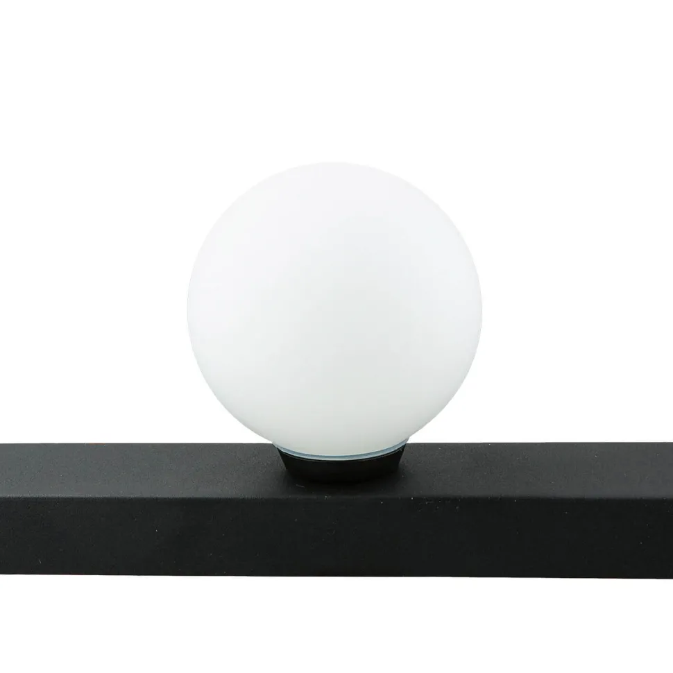 Wandlampe 3-flammig G9 Schwarz Weiß Glas Kugelschirme