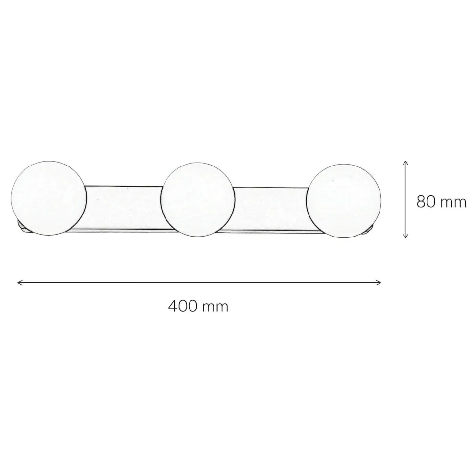 Wandlampe 3-flammig G9 Schwarz Weiß Glas Kugelschirme